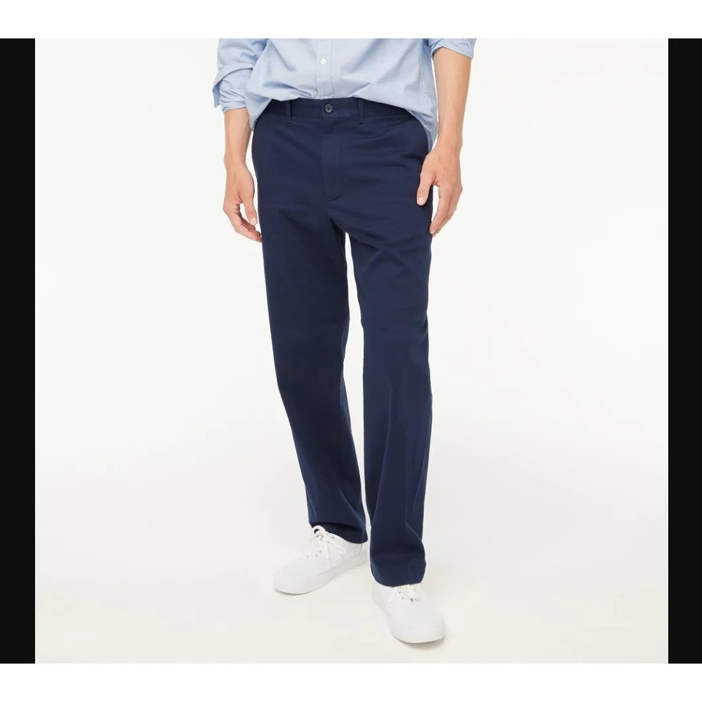 J Crew Navy Blue Relaxed‎ Fit Chino Pants FLEX Flat Front Men's Size 32x30 BR813